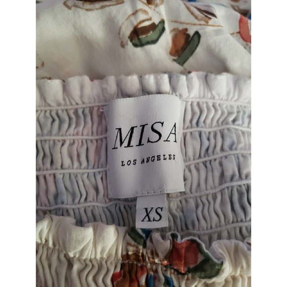 Misa Los Angeles Zadie floral mini dress Sz XS In Flora Block Smocked (A - Picture 7 of 7